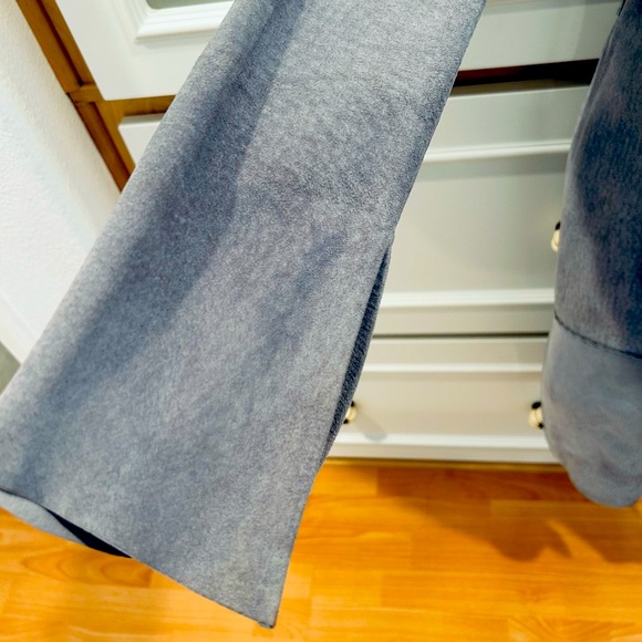 Bisou Bisou Light Blue Gray Suede Coat XS - Picture 7 of 7